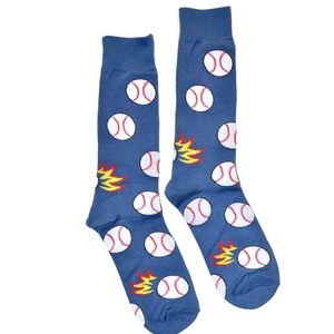 Men's Novelty Crew Socks Baseball Fun Cotton